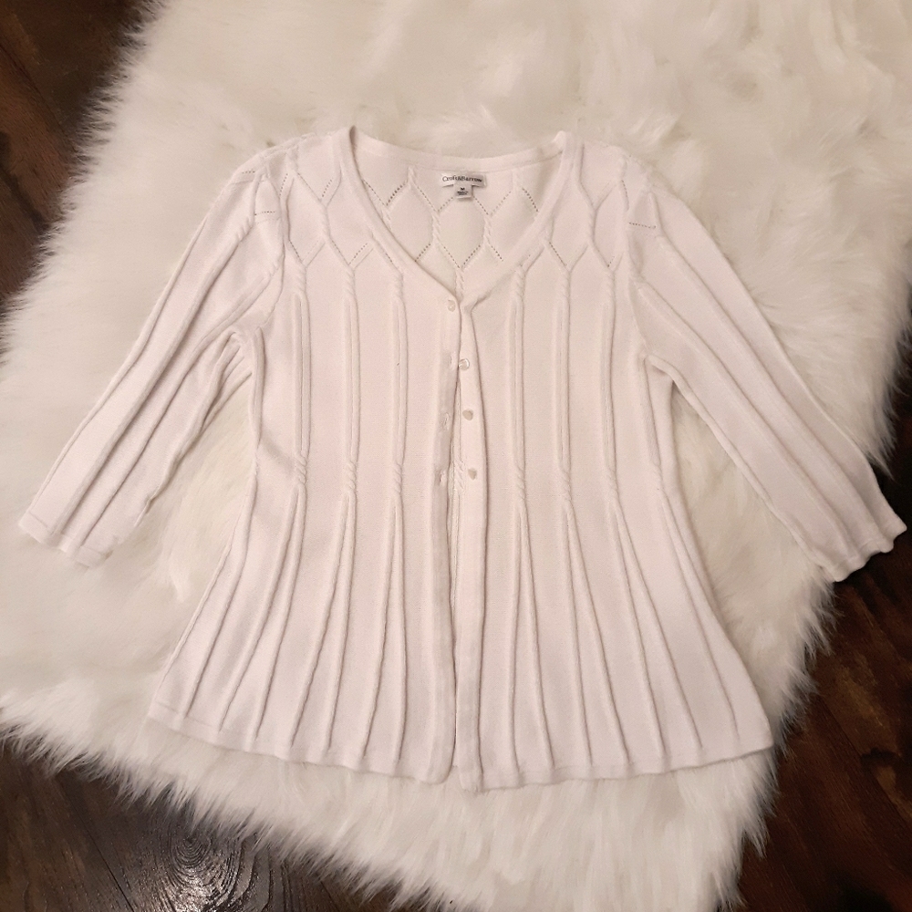 Croft & Barrow | White Butttondown Sweater